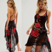 Free People Dresses | New Free People Intimately Getting Out Slip Dress Black Floral Size Small | Color: Black/Red | Size: S