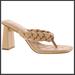 Jessica Simpson Shoes | Jessica Simpson Zaliye Faux Leather Block Heel Slide Sandals In Buff | Color: Black | Size: 9