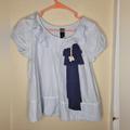 Anthropologie Tops | Anthropologie Lithe Peter Rabbit Blouse Top Size 4 Blue Bow Womens | Color: Blue | Size: 4