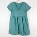 Madewell Dresses | Madewell Small Linen-Blend Alexandra Teal Button Front Mini Dress Al713 | Color: Blue/Green | Size: S