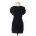 Shein Casual Dress - Mini Crew Neck Short sleeves: Black Solid Dresses - Women's Size Medium