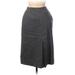 Pendleton Wool Midi Skirt Calf Length: Gray Solid Bottoms - Women's Size 8