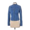 MICHAEL Michael Kors Jacket: Short Blue Print Jackets & Outerwear - Women's Size Small