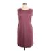 Columbia Casual Dress - Sheath Crew Neck Sleeveless: Burgundy Dresses - Women's Size X-Large