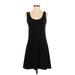 Mudd Casual Dress - Mini Scoop Neck Sleeveless: Black Solid Dresses - Women's Size Small