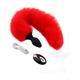 LekesaSIES Anal Vibrator Anal Plug Butt Plug with Fox Tail Remote Control 10 Frequency Anal Fox Tail Silicone Anus Dilator Anal Vibrators Vibration Masturbator Sex Toy (Color : Rot)