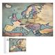 Map of Europe Wooden Puzzles Jigsaw Puzzle 1000 Pieces for Adults Creative Jigsaw Puzzles Difficult Puzzle Challenging Game Gift Toys Teens Family Puzzles （75×50cm）