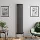 DuraTherm Black Designer Radiator Vertical Oval Panel Single Panel Rad 1800x360mm Modern Steel Central Heating