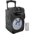 pyle PA Lautsprecher Bluetooth, Musikbox, Partybox, Karaoke Maschine 400W, 8" Subwoofer, 4 Ohm/55-20kHz, USB/MP3/FM-Radio/ 6,35mm Mikrofoneingänge, Mehrfarbige LED Party Lichter, Akku & Fernbedienung