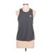 Adidas Active Tank Top: Gray Activewear - Women's Size Large