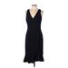 Betsey Johnson Casual Dress - Sheath V Neck Sleeveless: Black Print Dresses - Women's Size 10
