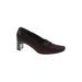 Stuart Weitzman Heels: Slip On Chunky Heel Minimalist Burgundy Print Shoes - Women's Size 6 1/2 - Almond Toe