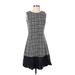 Lauren by Ralph Lauren Casual Dress - A-Line: Gray Houndstooth Dresses - Women's Size 4