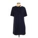 Club Monaco Casual Dress - Mini High Neck Short sleeves: Blue Solid Dresses - Women's Size 0