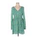 BP. Casual Dress - Mini: Green Print Dresses - Women's Size X-Large