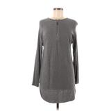 Joan Vass Casual Dress - Sweater Dress: Gray Dresses - Women's Size Medium