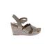 Sofft Wedges: Gray Print Shoes - Women's Size 8 1/2 - Open Toe