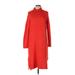 Roolee Casual Dress - Sweater Dress: Red Solid Dresses - Women's Size Large