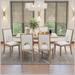 Latitude Run® 7-Piece Dining Set w/ Farmhouse Rectangular Dining Table Wood in Brown | 30 H x 36 W x 60 D in | Wayfair