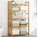 Rebrilliant Resch Bamboo 5 Tire Storage Shelf Rack Organizer Wood in Brown/Yellow | 49 H x 28 W x 10 D in | Wayfair