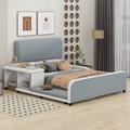 Latitude Run® Full Size Upholstered Platform Bed w/ Storage Nightstand & Guardrail, Solid Wood in Gray | Wayfair 86A144FA086F4E7B802C5504F05EDD1F