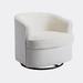 Sofa Chair - Barrel Chair - Latitude Run® Swivel Barrel Chair, Comfy Round Accent Sofa Chair for Living Room, Metal in Brown/White | Wayfair