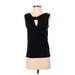 Kate Spade New York Sleeveless T-Shirt: Black Print Tops - Women's Size Small