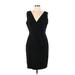 Calvin Klein Casual Dress - Sheath V Neck Sleeveless: Black Solid Dresses - Women's Size 12