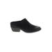 Born Handcrafted Footwear Mule/Clog: Slip On Stacked Heel Bohemian Black Solid Shoes - Women's Size 9 - Almond Toe