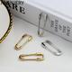 ANENJERY Paper Clip Earrings Women Men Gold Silver Creative Jewelry S-E1436