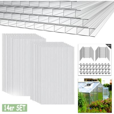 Hengmei - Gewächshäuser aus Polykarbonat 14x Polycarbonat Doppelstegplatten 4mm Image