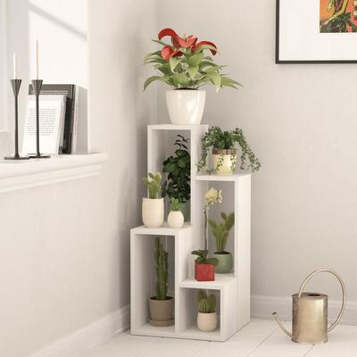 Sule Moderner Pflanzenständer Weiß Mehrzweck h 89cm - White - Decortie Image