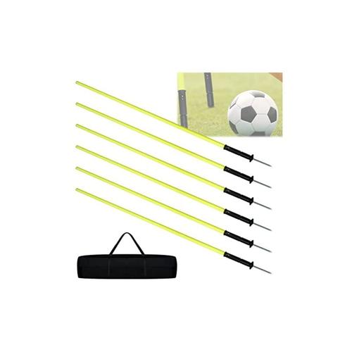 Slalomstangen Fussball Trainingszubehör 1,5m 6pcs-Set Hürdenstangen mit Erdspieß & Tragetasche