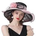 fascinateurs kentucky derby chapeau chapeaux polyester organza chapeau de soleil haut de forme voile chapeau vacances plage élégant vintage avec plume dentelle côté casque chapeaux