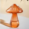 Cute Colored Glass Mushroom Decorative Vase Suitable For Flowers Plants Hydroponics Home Restaurants Flower Decoration And Decoration