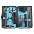 10/15/20/25pcs Stainless Steel Makeup Kit Manicure set, Nail Clipper Set, With Black Leather Travel For Men Women