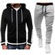 Men's Tracksuit Sweatsuit Zip Hoodie Sweatshirt Hoodie Jacket Jogging Suits Red Black BlackLight Grey Dark GreyLight Grey RedLight Grey RedDark Grey Hooded Color Block Drawstring 2 Piece Sports