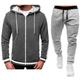 Men's Tracksuit Sweatsuit Zip Hoodie Sweatshirt Hoodie Jacket Jogging Suits Red Black BlackLight Grey Dark GreyLight Grey RedLight Grey RedDark Grey Hooded Color Block Drawstring 2 Piece Sports