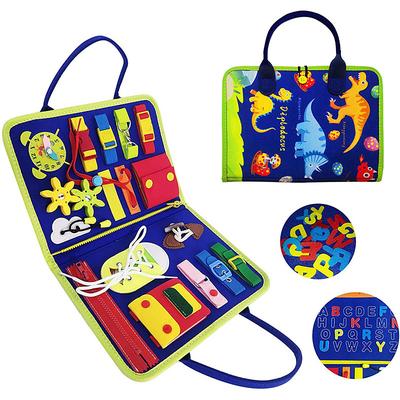 Montessori Toys Felt Busy Board Bag Early Education Puzzle Learning Board Montessori Training For Young ChildrenTeaching Aids