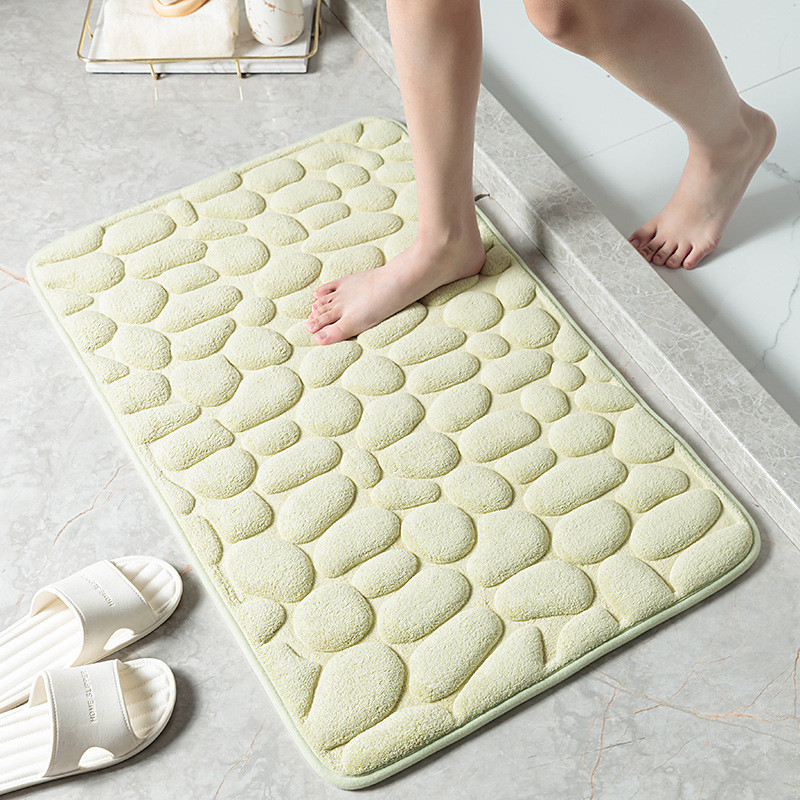 Cobblestone Bath Mat Non-slip Memory Foam Pad, Washable Bath Rugs, Rapid Water Absorbent, Non-Slip, Washable, Thick, Soft And Comfortable Carpet For Shower Room
