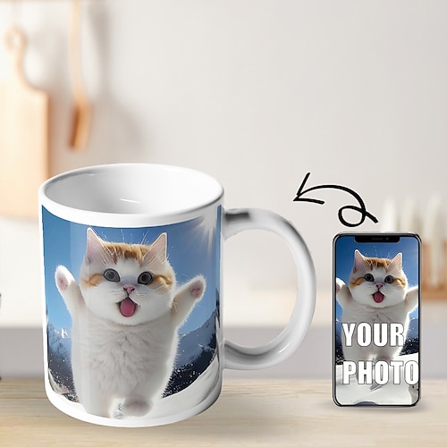 Personalisierte Foto-Kaffeetasse - Haustier individuelles Tassen-Geschenk für Familie Weihnachtsgeschenk Tasse Keramiktasse 11oz Image