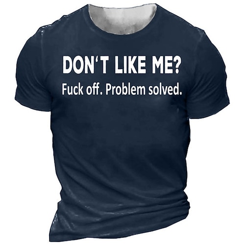Herren Kurzarm Grafik T-Shirt 'MAGST DU MICH NICHT Verpiss dich. Problem gelöst.' Sarkastischer Attitüden Druck Tee Image