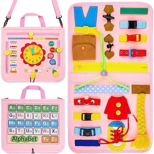 Montessori-Spielzeug, Filz-Beschäftigt-Brett-Tasche, Früherziehung, Puzzle, Lernbrett, Montessori-Training für Kleinkinder, Lehrmittel