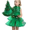 Toddler Girlâ€™s Glitter Christmas Tree Costume Dress Kids Princess Costume Xmas Party Tutu Dress Outfit for Girl