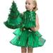 Toddler Girlâ€™s Glitter Christmas Tree Costume Dress Kids Princess Costume Xmas Party Tutu Dress Outfit for Girl