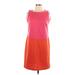 Tommy Hilfiger Casual Dress - Shift High Neck Sleeveless: Orange Solid Dresses - Women's Size Large