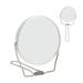 FAGINEY Silver Vanity Mirror Small Mirror With Two Sides 2 Sided Vanity Mirror 360 Degree Rotation Aluminum Frame Silver Vanity Mirror With Stainless Steel Stand For Office Dormitory