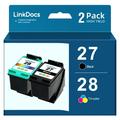 27 28 C8727A C8728A High Yield Ink Cartridge Replacement for HP 27 C8727 28 C8728 Ink to use with Deskjet 3650 3845 PSC 1310 1315 2200 2171 Officejet 5608 Printer(2 Pack Black& Color)