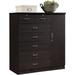 Popular 7 Drawer Jumbo Chest Five Large Drawers Two Smaller Drawers with Two Lock Hanging Rod and Three Shelves | Black