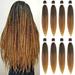 Long Pre stretched Braiding Hair 30 Inch 8 Packs Ombre Prestretched Braiding Hair Bundles Three Tone Synthetic Braid Hair For Box Crochet Braids Yaki Straight Itch Free(30 T1B/30/27#)